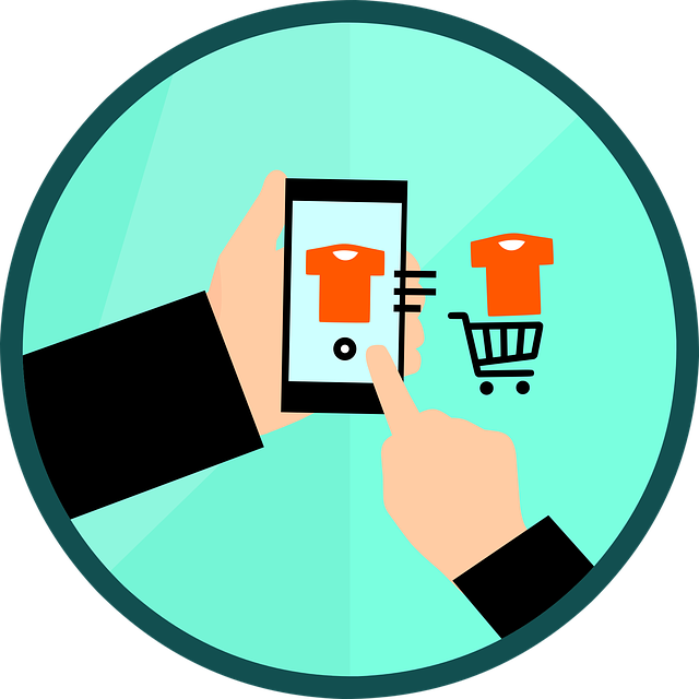 ilustração em tom verde claro indicando a compra de produtos online, por celular