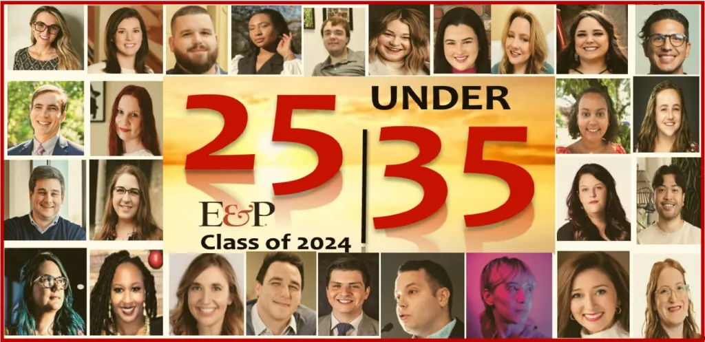 colagem de fotos mostra os escolhidos da revista E&P 25 under 35