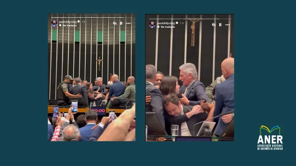 Confusão Câmara nota repúdio cerceamento trabalho jornalistas