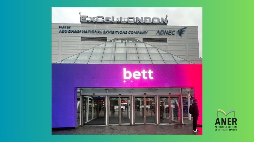 Fachada da Bett Londres 2026 feira de educação e IA em artigo de Lulu Skantze para a Aner