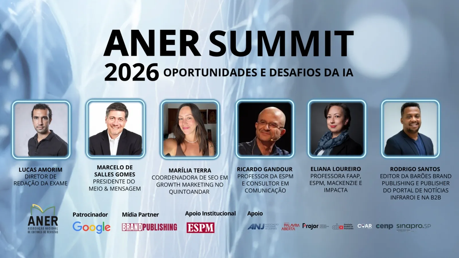 Aner Summit 2026: Exame, Folha, Meio & Mensagem, ESPM e muito mais no debate sobre o futuro da IA no Jornalismo