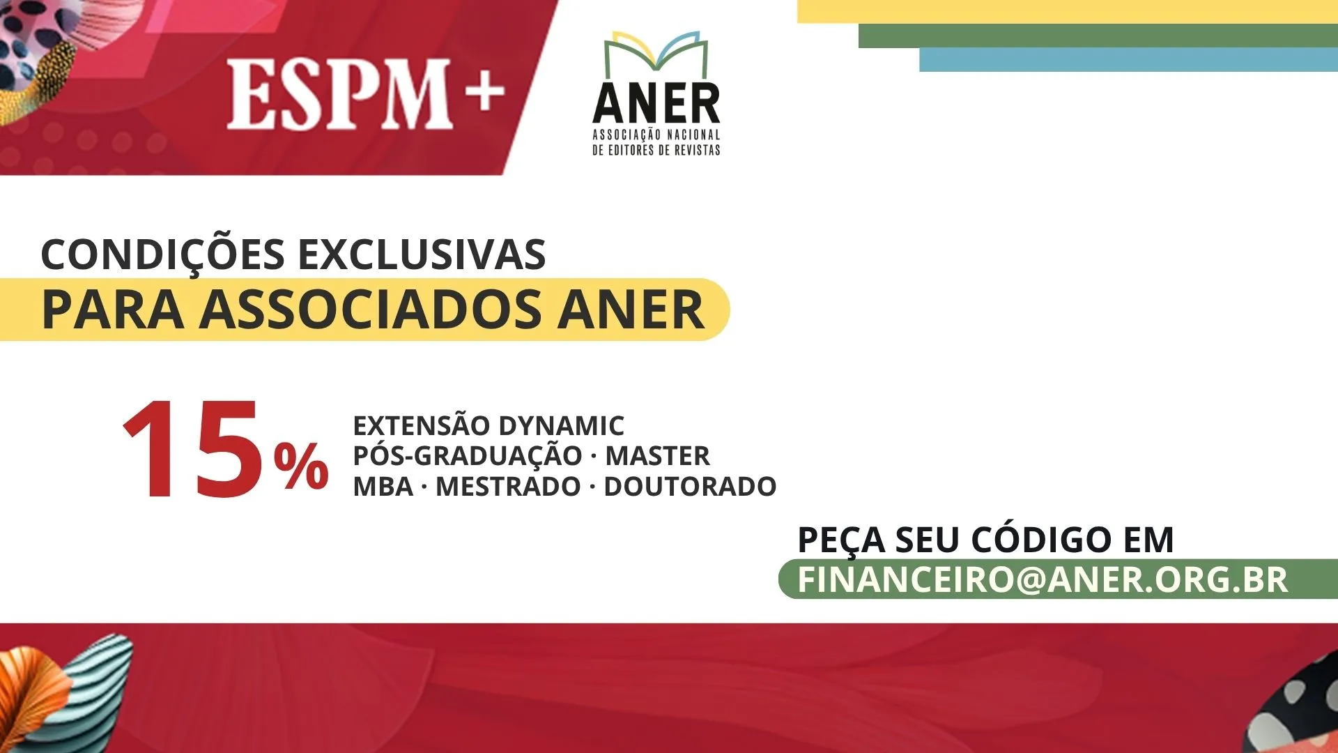 parceria espm aner desconto cursos pós-graduação dynamic master, mestrado doutorado