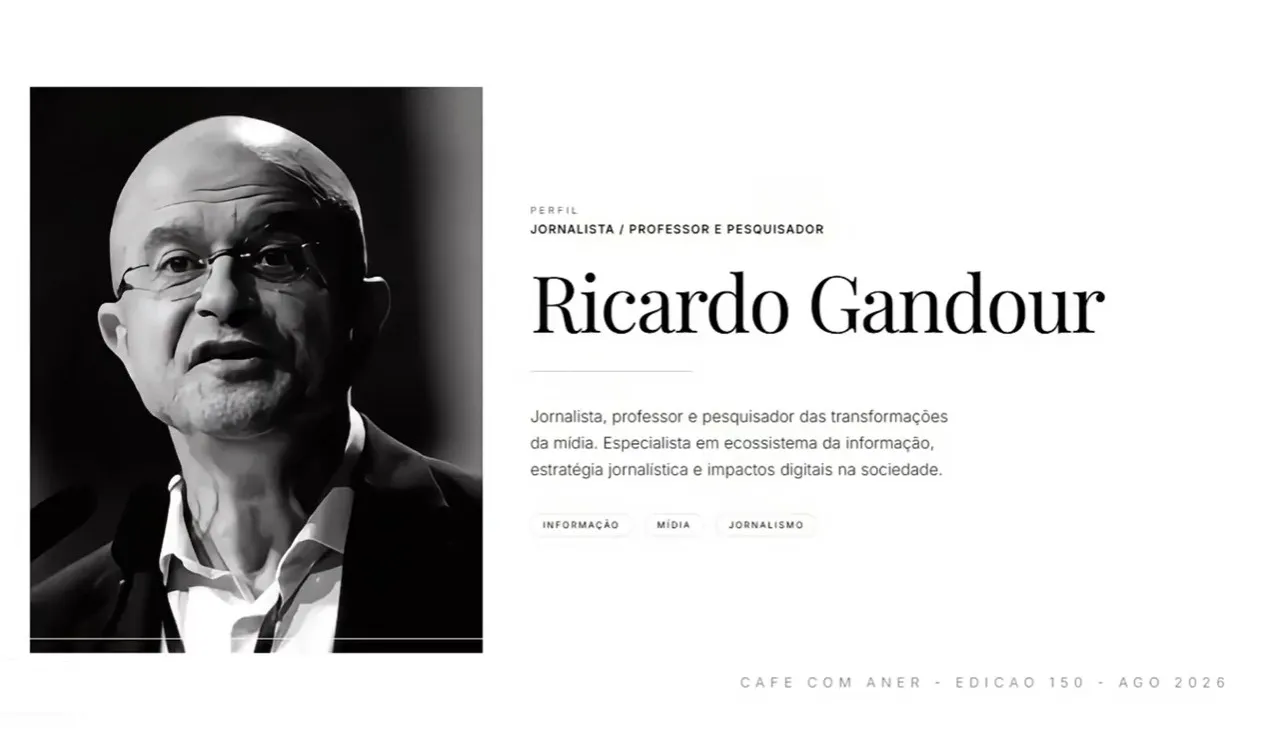 IA no jornalismo: Ricardo Gandour defende o olhar humano como pilar insubstituível no Café com Aner 150. Veja os principais insights e dicas!