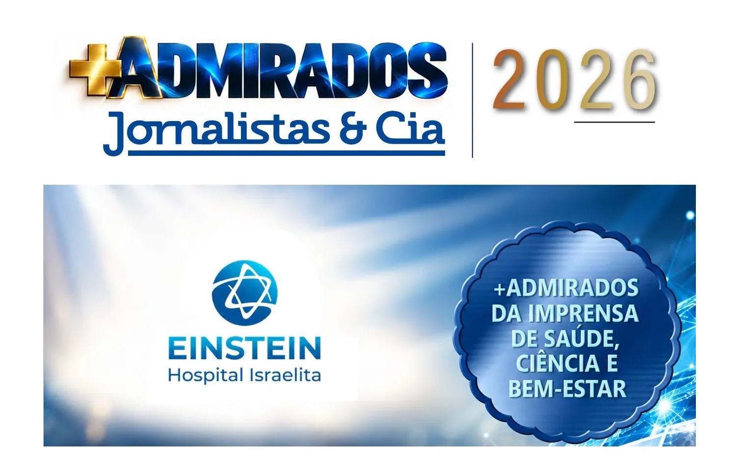 Prêmio Einstein +Admirados da Imprensa 2026: vote nas revistas associadas à Aner e em seus jornalistas finalistas